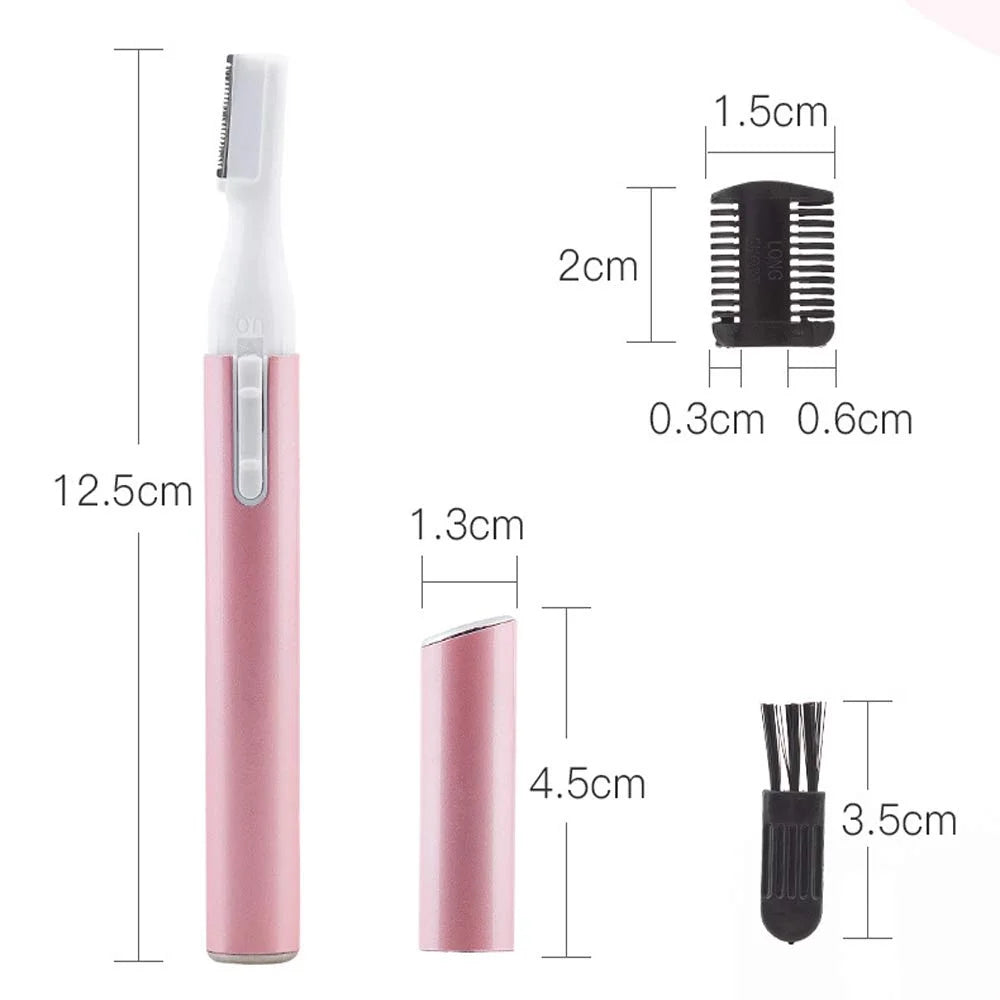 Ultimate Electric Eyebrow Trimmer for Women - Mini Battery-Operated Facial Hair Remover with Adjustable Comb for Effortless Grooming