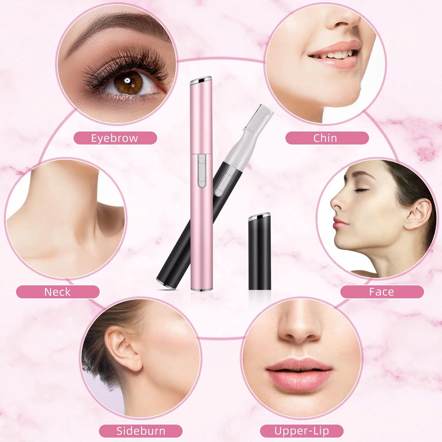Ultimate Electric Eyebrow Trimmer for Women - Mini Battery-Operated Facial Hair Remover with Adjustable Comb for Effortless Grooming