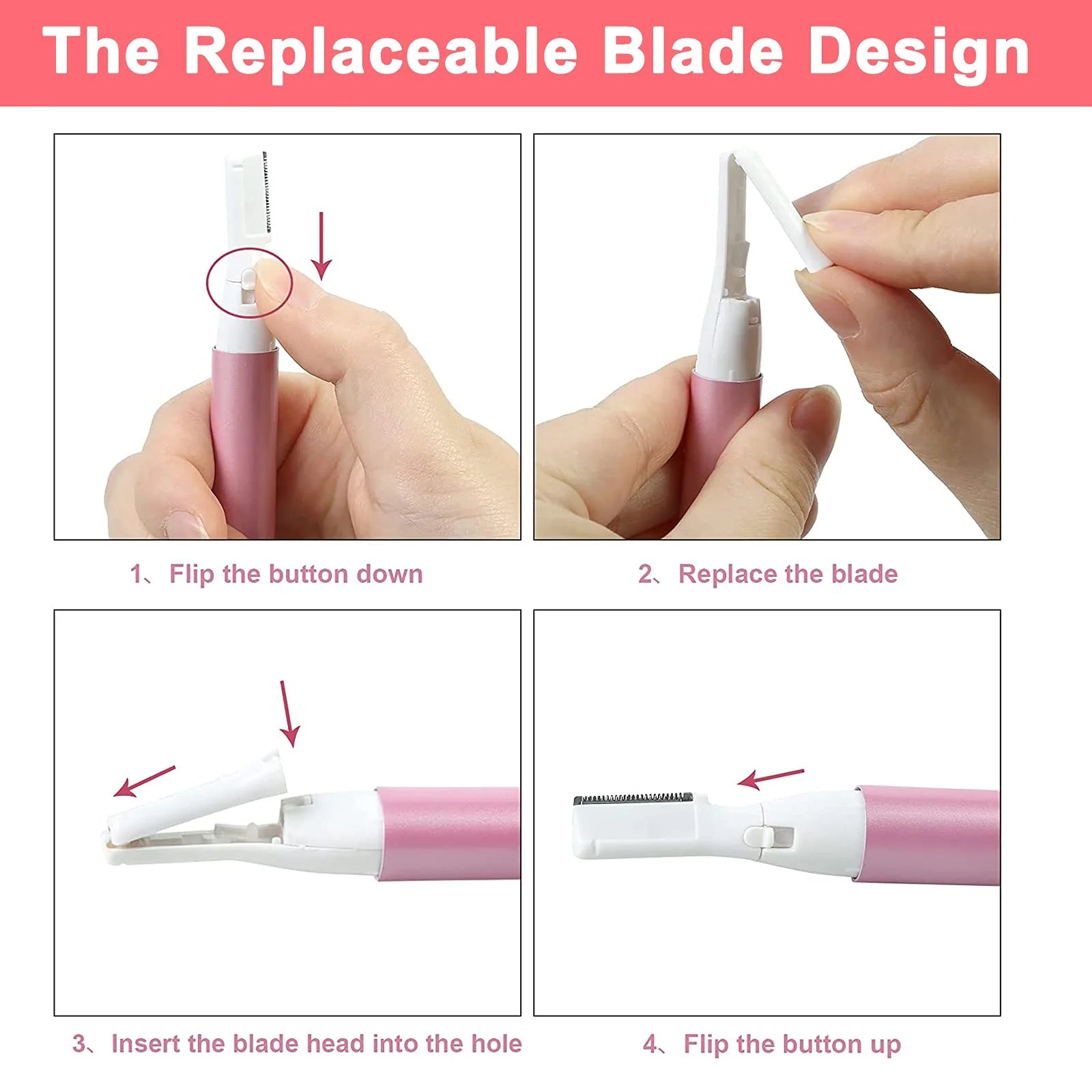 Ultimate Electric Eyebrow Trimmer for Women - Mini Battery-Operated Facial Hair Remover with Adjustable Comb for Effortless Grooming