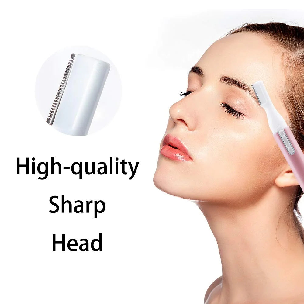 Ultimate Electric Eyebrow Trimmer for Women - Mini Battery-Operated Facial Hair Remover with Adjustable Comb for Effortless Grooming