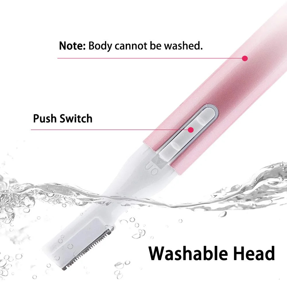 Ultimate Electric Eyebrow Trimmer for Women - Mini Battery-Operated Facial Hair Remover with Adjustable Comb for Effortless Grooming